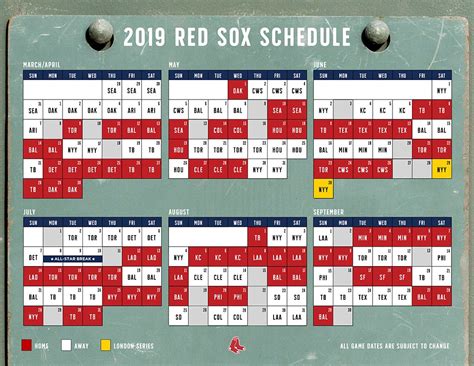 red sox schedule 2010